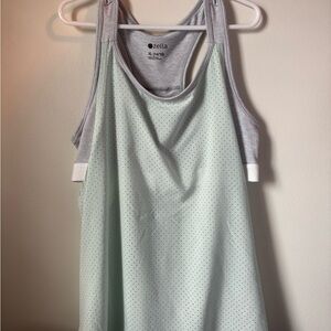 Zella Women's Mint Green and Gray Tank Top